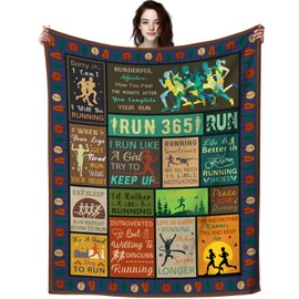 ZABAOBO Running Gifts Cross Country Blanket for Girls Adults Woman,Run Decor Stuff Merch Sports Throw Blankets,Marathon Gifts for Runners Female Couch 50"X40"INCH