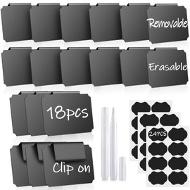 18Pcs Basket Labels for Storage Bins, Erasable Bin Basket Labels Clip On,Basket Tags for Fabric Cubes Wicker Laundry Organization