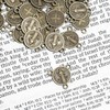 lulucross 50pcs Small Saint Benedict Round Center Medal Catholic Religious