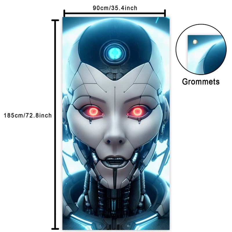 Scientific Robot Artificial Intelligence Banner Backdrop AI Robot Theme Decor