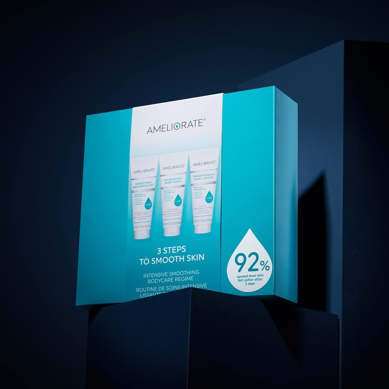 AMELIORATE 3 steps to smooth the skin.
