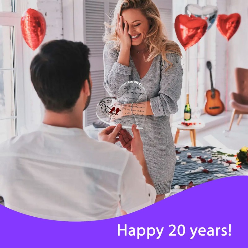 VELENTI 20th Wedding Anniversary Present for Him and Her -