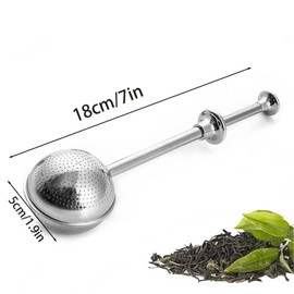 Sqxaldm Pack of 2 Tea Strainer Stainless Steel Tea Filter Tea Infuser for Loose Tea Tea Filter with Long Handle Tea Strainer Tea Filter for Cup - Tea Strainer with Handle Made of 304 Stainless Steel