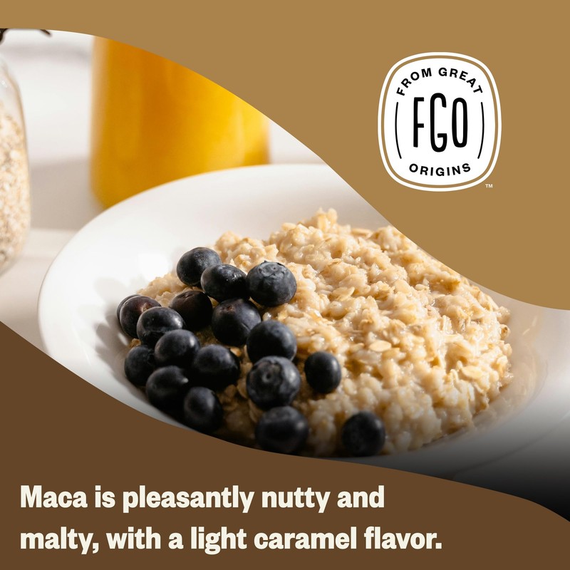 FGO Organic Peruvian Maca Root Powder, 16oz Bulk Resealable Pouch,