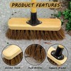 10” Outdoor Yard Broom with Wooden Handle Stiff Bassine Hard