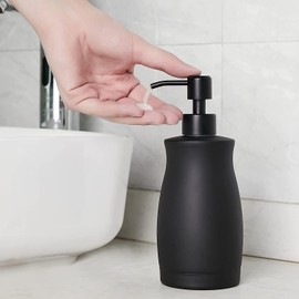 Dispensador de Jabón Negro Mate de Acero Inoxidable 304 para Cocina y Baño (13.5 oz)