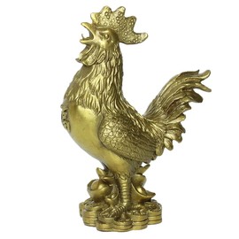 Fuchji Chicken, Rooster, Chicken to Pray Happiness, Good Luck Lucky Auspicious Copper Feng Shui Goods