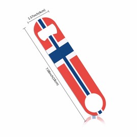 TASDANA Norway Flag Stainless Steel Bottle Opener Europe Nation Symbol White Blue Red Flag Flat Beer Bottle Opener Keychain for Home Kitchen Bar Restaurant Party Birthday Gift