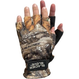 Glacier Glove Midweight Pro Hunter Fingerless Gloves - XL - Realtree Camo - 757BK S BLK