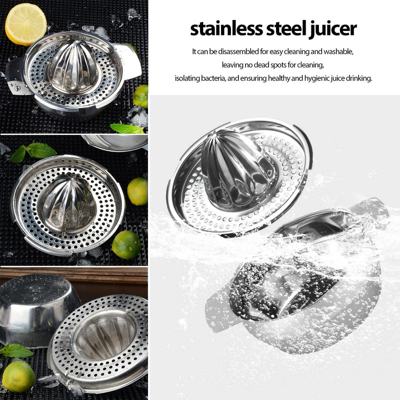 1 Stainless Steel Juicer, 2 Ring Shaped Orange Peelers, Manual