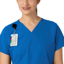 Carhartt Women's Force V-Neck 5-Pocket Top, Royal, Small