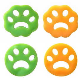 4-Pack Pet Hair Remover for Laundry – Reusable Washing Machine Hair Catcher for Dog & Cat Fur | Lint & Hair Remover for Clothes, Bedding & Washer | Eco-Friendly & Safe (Orange & Green)