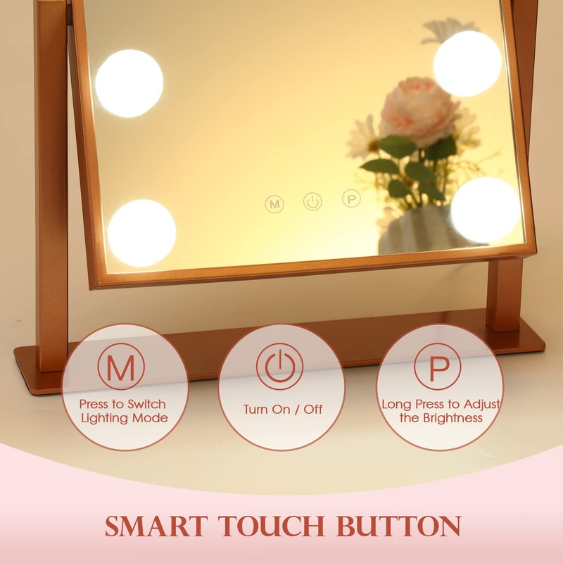 BWLLNI Makeup Mirror with Lights, Hollywood Mirror Lighted Vanity Mirror