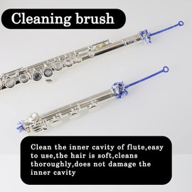 2Pcs Flutes Cleaning Brush,Flute Cleaning Swab Brush Compatible with Woodwind Flute Parts