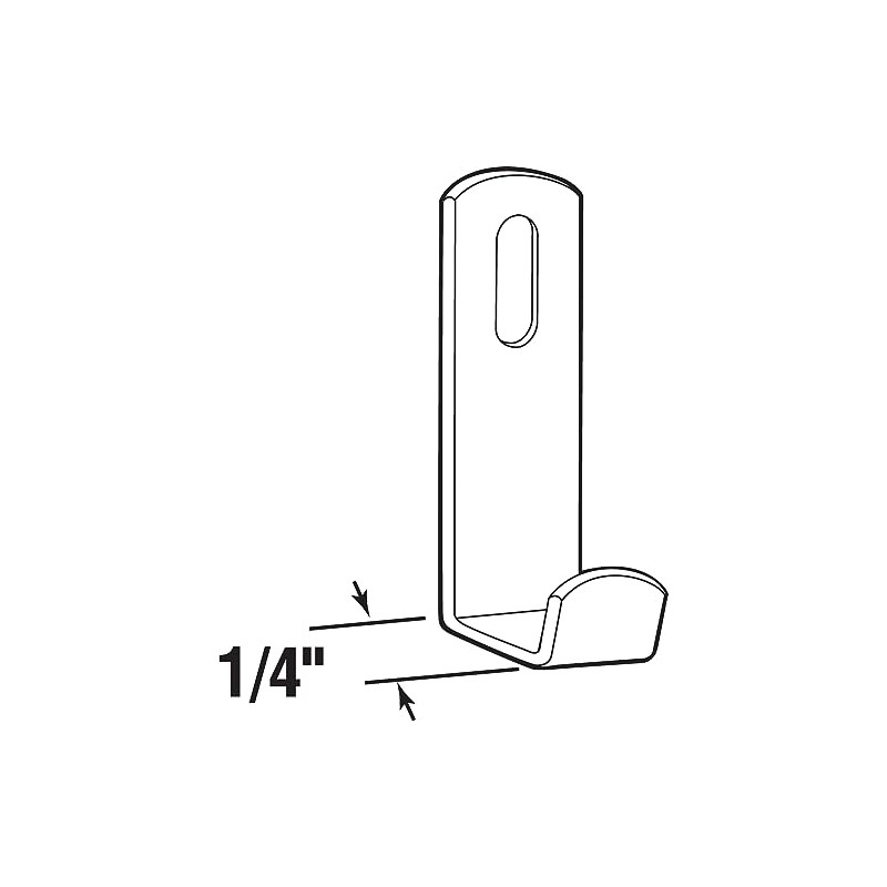 Prime-Line 193675 J-Shaped Mirror Holder Clip, 1/4 in, Steel (4