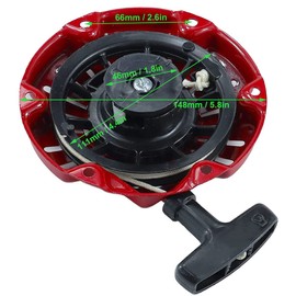 ZAMDOE Recoil Starter Pull Cord Starter for Honda GX100 engines, Replacement 28400-Z0D-V02ZA, 28400-Z0D-V03ZA, with Bolts & Spare Rope & Start Cup
