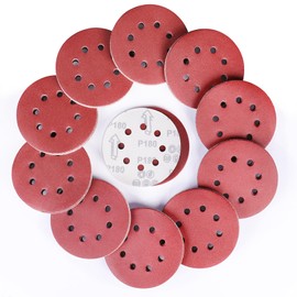 Sruhrak Sanding Discs 125 mm Velcro 8 Hole 180 Grit Sanding Discs Set for Bosch Random Orbital Sander Pack of 100
