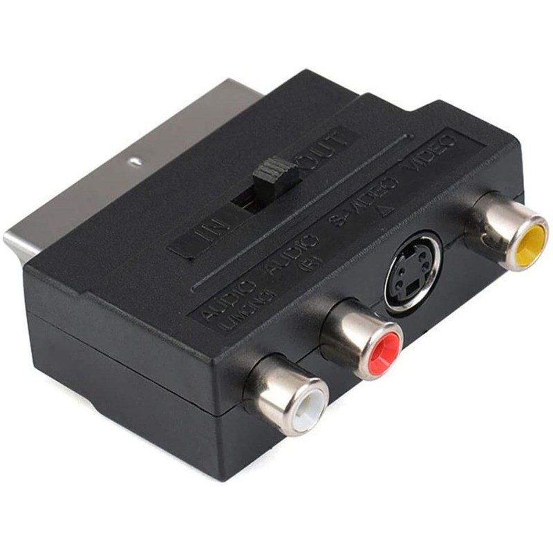 AYMBH Switchable RGB SCART to 3 x RCA (Phono) &