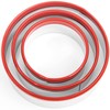3Pcs Round Cookie Cutters, Biscuit Cutter Set, Circle Cookie Cutters for Baking, 0.4MM Thickness Heavy Duty Food-Grade Stainless Steel, Unique Design with Protective Red Top Rubber