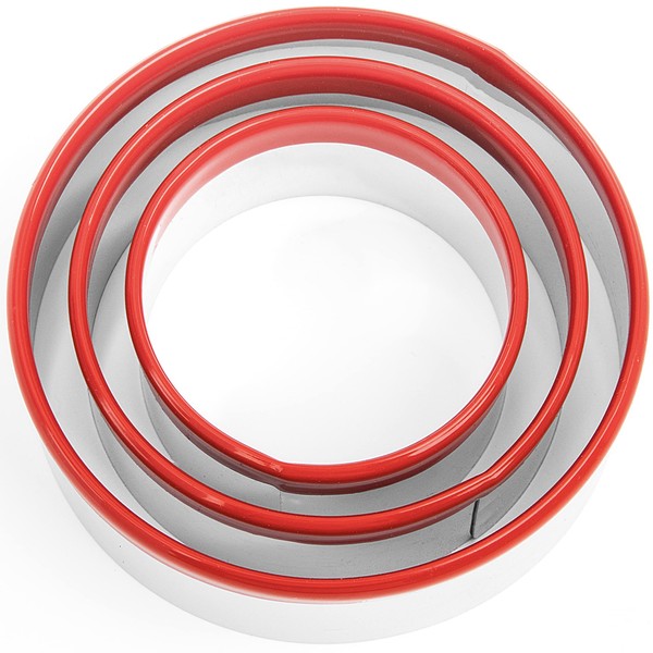 3Pcs Round Cookie Cutters, Biscuit Cutter Set, Circle Cookie Cutters