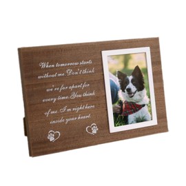 Wooden Photo Frame Pet Memorial Picture Frames Pet Memorial Gifts for Loss of Pet Cat Dog, Paw Prints 6x4 Photo Frames for Pet Lovers