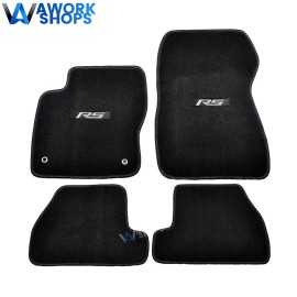 Unbranded For 11-15 Ford Focus Nylon Black Floor Mats Carpets Front Rear w/ White RS