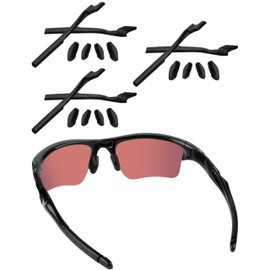 Acefrog 3 Pairs Upgraded Replacement Temple Sleeve Earsocks Nose Pads Kit for Oakley Half Jacket 2.0 OO9144, Half Jacket 2.0 XL, Half Jacket 2.0 Asian Fit Sunglasses, Perfectly Fit, Black