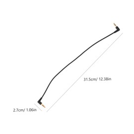 KOMBIUDA 90Degree Male to Male Audio Cable Angled Stereo Aux Cord for Car Computer Flexible Dual Bend Design Durable Wear Resistant Construction Audio Transmission