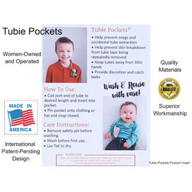 Tubie Pockets Feeding Tube NG NJ Securement Pouch Movable Reusable Set of 3 (Solids)