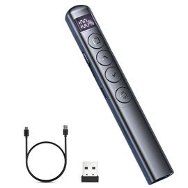 Presentador Inalámbrico para Diapositivas，Recargable Presentador Inalámbrico con Pantalla Digital LED,200m control remoto de PowerPoint,Plug & Play, para Windows,ios, Andorid，Linux