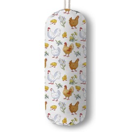 DDBASKET Funny Chickens Plastic Bag Holder, Reusable Grocery Bag Organizer Wall Mount,Cute Farmhouse Kitchen Decor Gifts for Women Chickens Lover(Chicken)