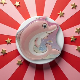 Spardose aus Metall für Kinder mit lustigen Designs, Spardose mit Schloss und Schlüssel für Jungen und Mädchen (Delfin Rosa)