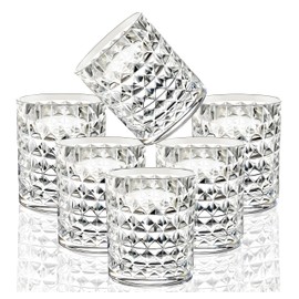 VEILEDGEM 8 Oz Unbreakable Tritan Drinking Glasses Shatterproof Acrylic Glasses Drinkware BPA Free Hard Plastic Cups Reusable Kitchen Water Glasses Drinking Set of 6 (Crystal Clear)