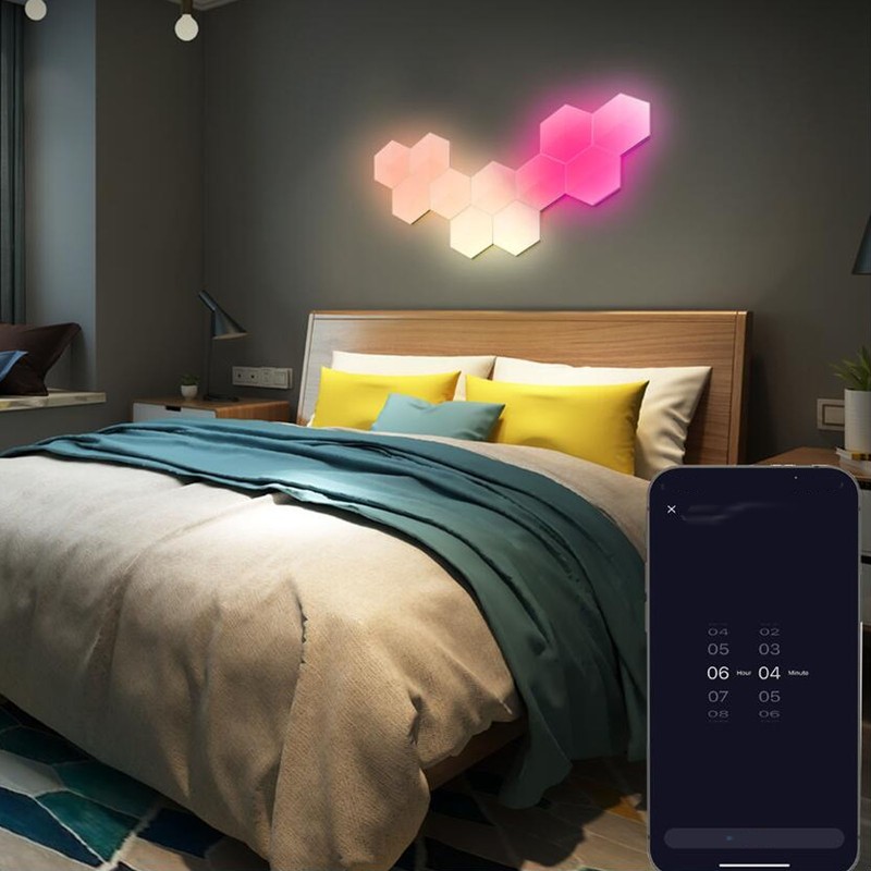 6PCS Hexagon Lights for Wall WiFi APP RGB Music Sync