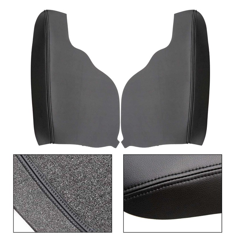 Priprilod 2pcs Leather Black Door Armrest Replacement Cover Compatible with