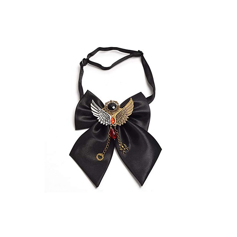 GRACEART Handmade Steampunk Bowtie with Baphomet Wing