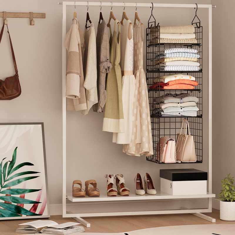 X-cosrack Hanging Closet Organizer and Storage - 5-Tier Closet Storage