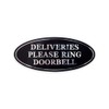 1PC Silver Deliveries Please Ring Doorbell Sign, 7x3 Inches -