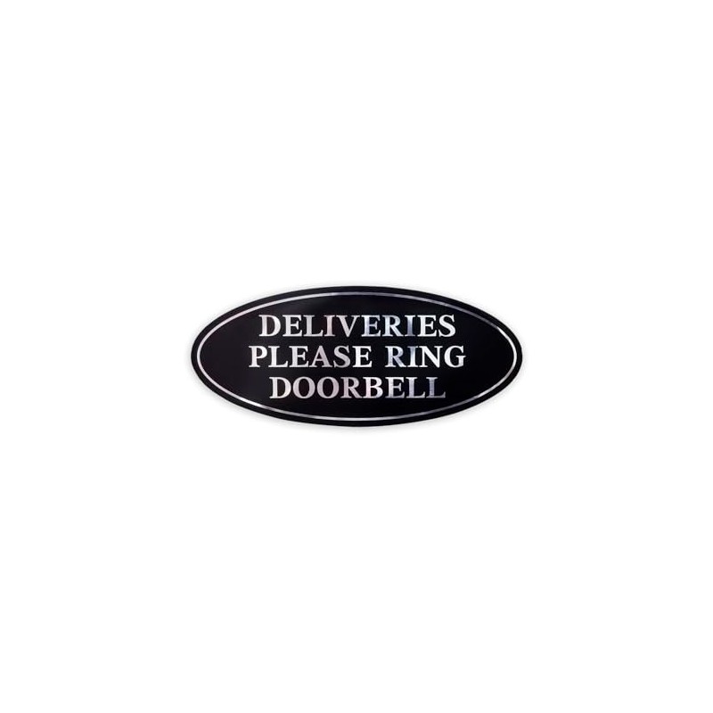 1PC Silver Deliveries Please Ring Doorbell Sign, 7x3 Inches -