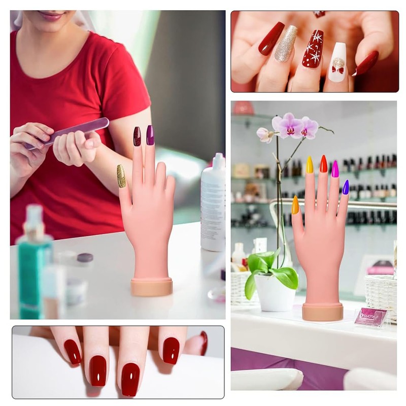 Training Hand Nail Hand Mannequin for Practice (Bendable - Positionable)