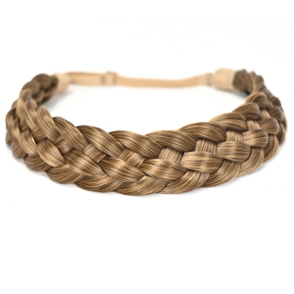 STHEJFB Diadema trenzada de 5 hebras, sintética, clásica, gruesa, elástica,