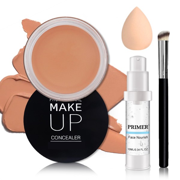 QIUFSSE Under Eye Concealer for Dark Circles with Primer,Pot Concealer