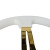 Universal 14" White Wood Steering Wheel Gold Spoke 6 Bolts