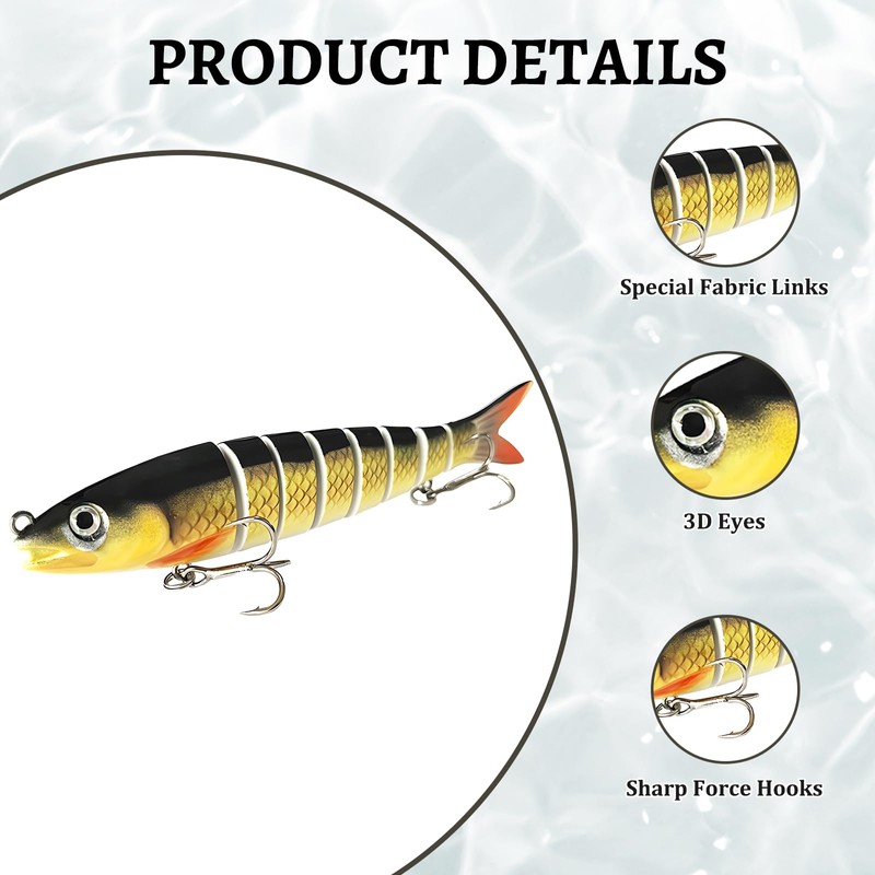 2Pcs Pike Lures, Pike Lures for Catfish, Fishing Tackle with
