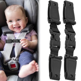 Clyhon Buckle Protection Child Seat, Car Seat Chest Strap Clip, Child Safety Belt Buckle Strap, Belt Safety Child Seat, Child Seat Belt Clip for Car Seats, Pushchairs, Pack of 2, Black