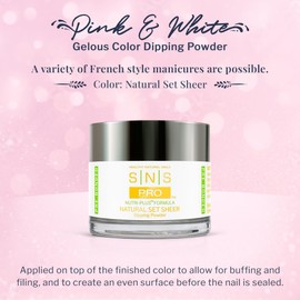 SNS Nail Dip Powder, Natural Set Sheer (Natural/Nudes, Sheer) - Long-Lasting Acrylic Nail Color & Polish Lasts up to 14 days - Low-Odor & No UV Lamp Needed - 2 Oz