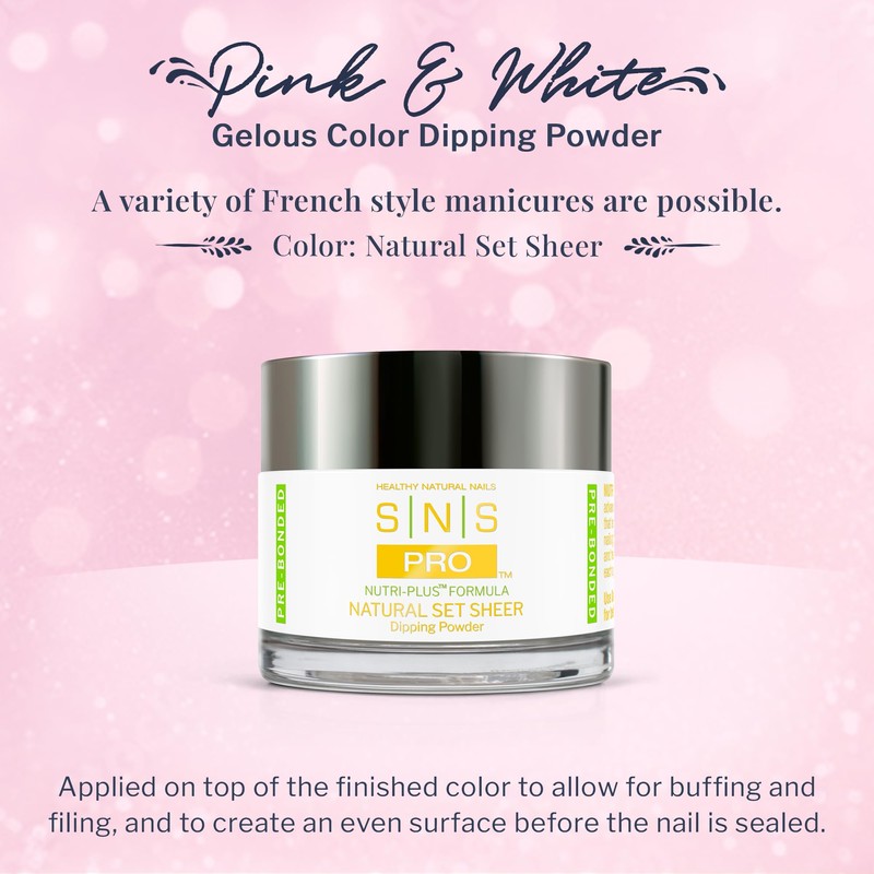 SNS Nail Dip Powder, Natural Set Sheer (Natural/Nudes, Sheer) -