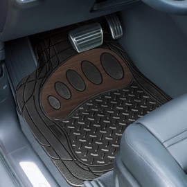 FH Group - Alfombrillas para automóvil de Ajuste Universal, Resistentes al Clima para Todo Tipo de Clima, Goma Resistente para la mayoría de Coches, SUV y Camiones, con diseño de Huellas, Juego