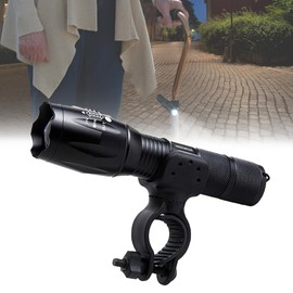 Cane Holder & LED Flashlight Sets for Drive Rollator, Walker, Wheelchair - Universal Crutches Stick Bracket Attachment Accessories