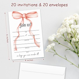 lamocho Invitation Cards, Birthday Invitations Birthday Party Invitations, Bridal Shower Invitations Wedding Invitations, Pink Party Invitations, Fill in Blank (25 Pcs & Envelopes)/RCinvite-01